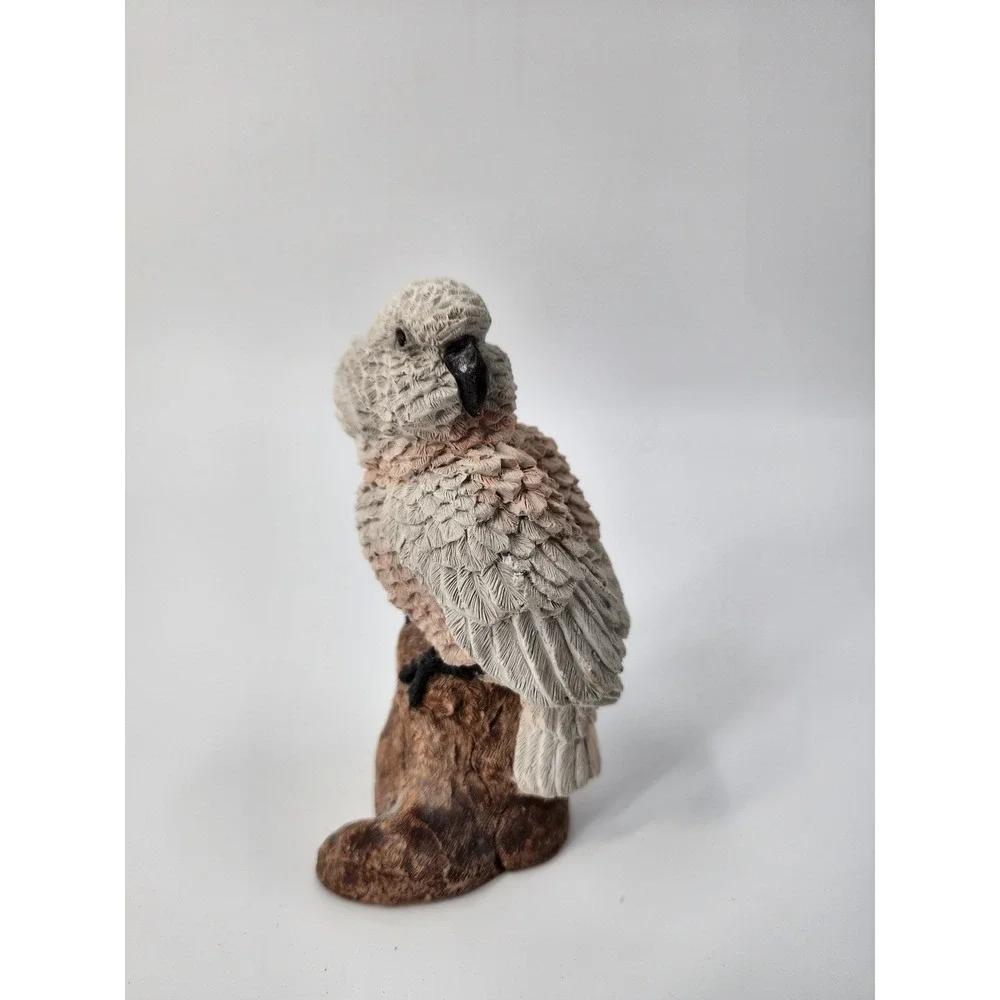 1988classic StoneCritters Moluccan Cockatoo Figurine United DesignCorp MadeinUSA